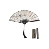 White Plum Dance Breeze+with Tassel[Includes Fan Sleeve+Fan Box]