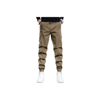 PRPK Spring Fall Cargo Pants Loose Girdles Unisex Khaki