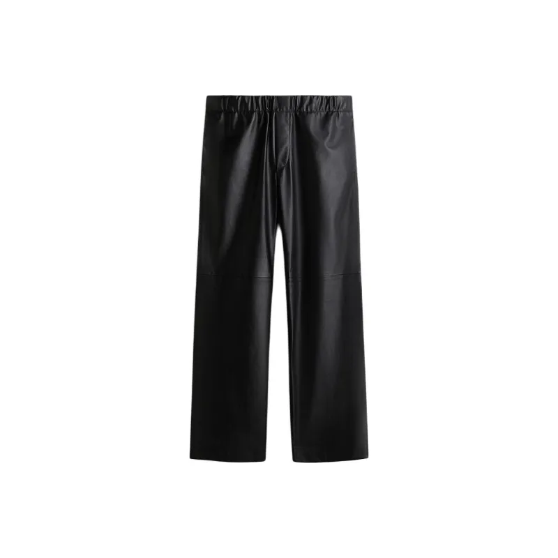 H&M Leather Pants Men Black-0