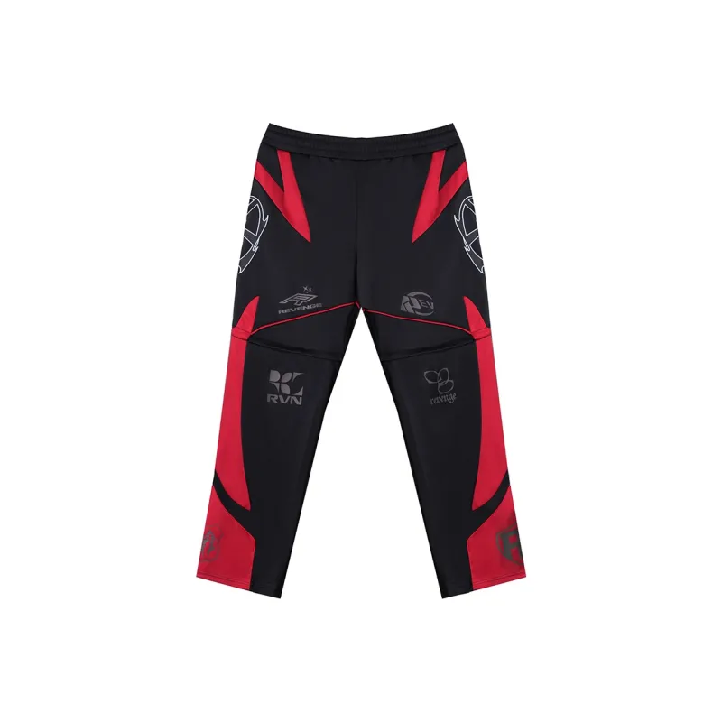 Revenge Casual Pants Unisex Black & Red-0