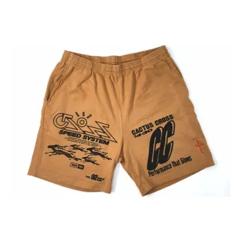 Travis Scott Casual Shorts Unisex Brown