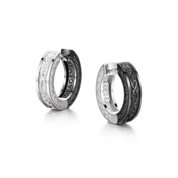 IDEAGEMER 925 Sterling Silver Earrings Men's