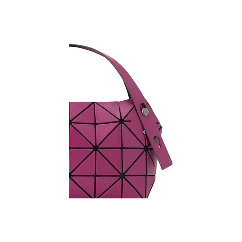 ISSEY MIYAKE Boston Artificial Leather Dumpling Bag Box Bag Shoulder Bag Handbag Small Size Women's Fuchsia-1