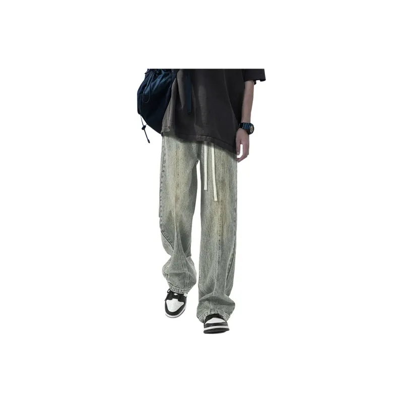 Menglaini Jeans Unisex Black Gray Color-10
