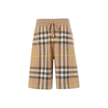 Burberry Tartan Motif Bermuda Shorts Beige