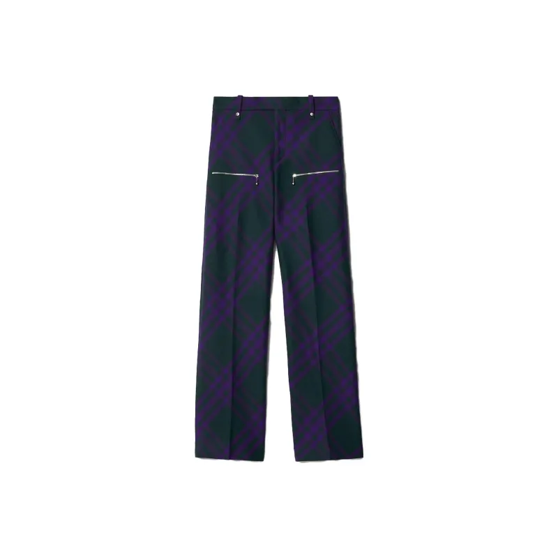 Burberry Check pattern Wool Trousers-0