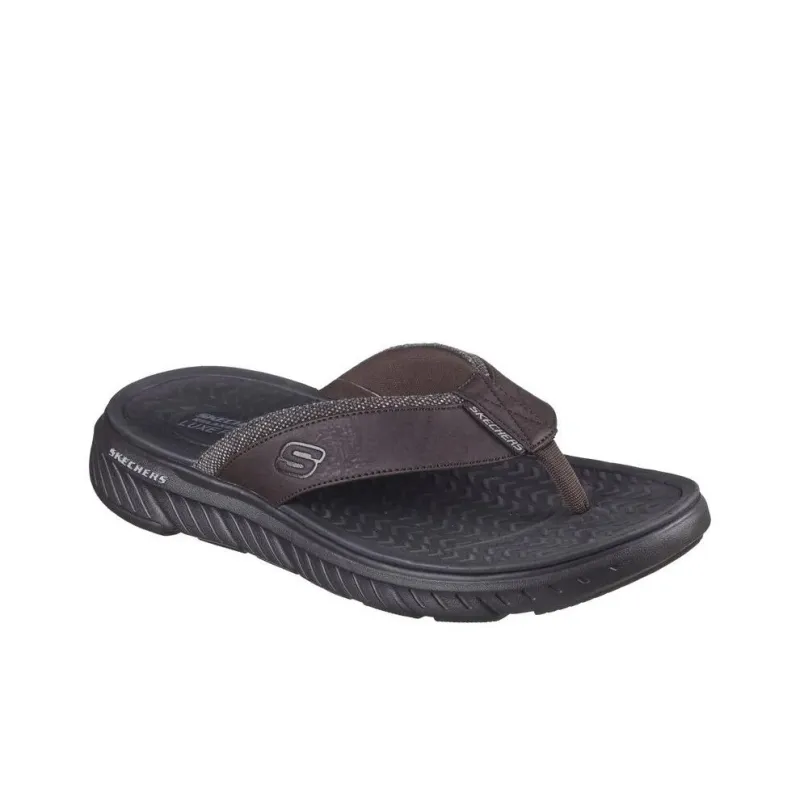Skechers HARVER Flip Flops Men's Brown-3