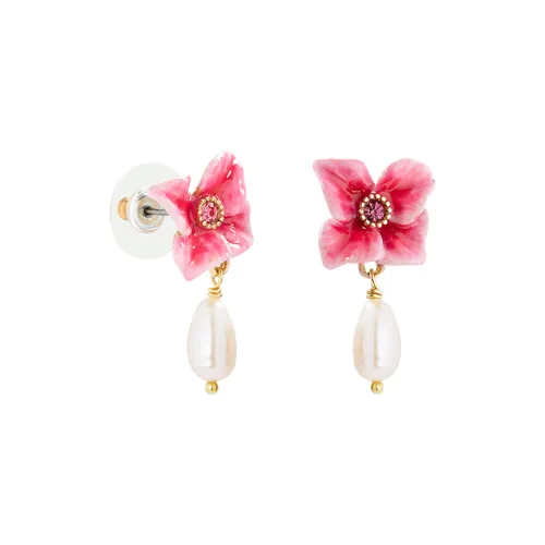 LES NEREIDES Gold Plated Earrings Women's Pink