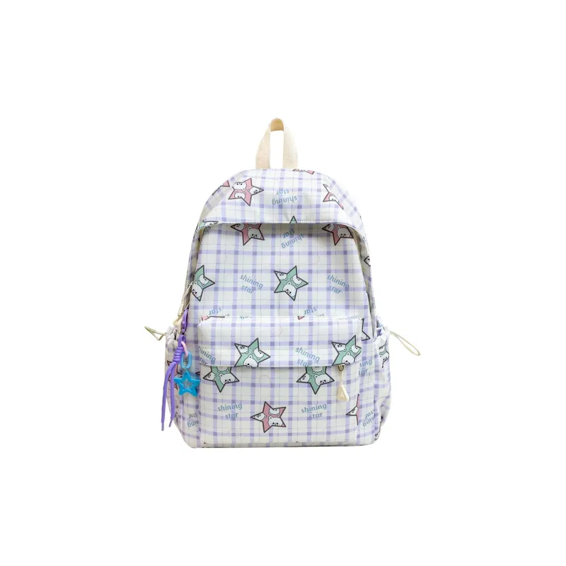 URBAN FOREST Nylon Backpack Unisex Blue/Green/Purple/Pink/Black-7