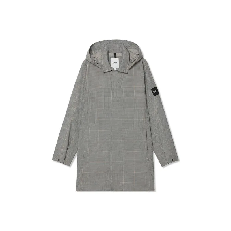 AIGLE MTD OBEDAM Trench Coat Men's Plaid Pattern-0