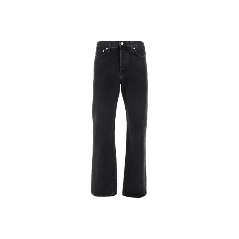 Sunflower Straight Twist Logo Patch Jeans-0