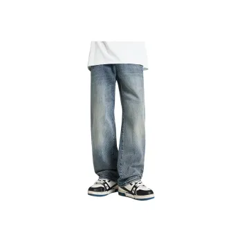 【dme】 Jeans Unisex Blue Jacquard