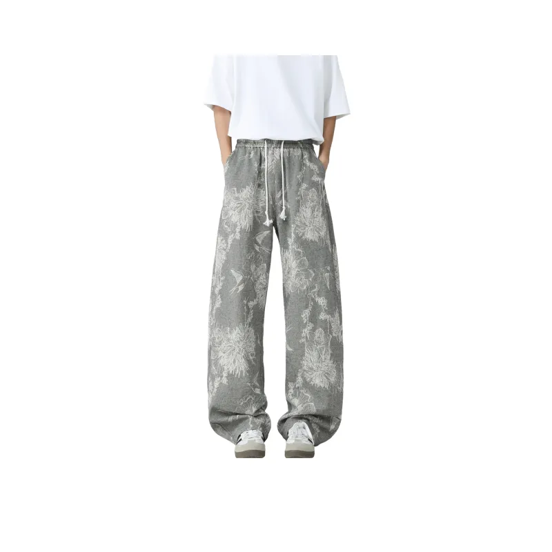 GDRX Casual Pants Unisex Pattern Gray-0