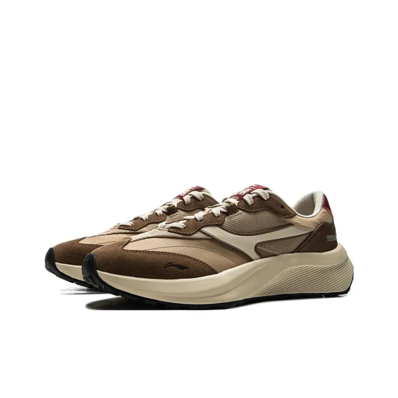 LiNing Honor M500 Abrasion Resistant Slip Resistant Low Top Casual Shoes Men's Beige Brown-3
