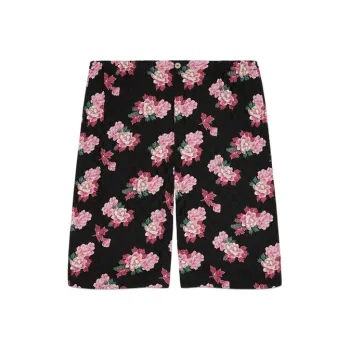 GUCCI Peony Print Silk Shorts