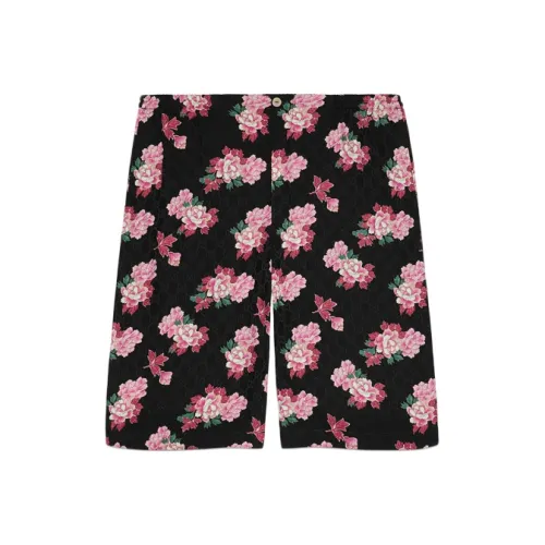 GUCCI Peony Print Silk Shorts