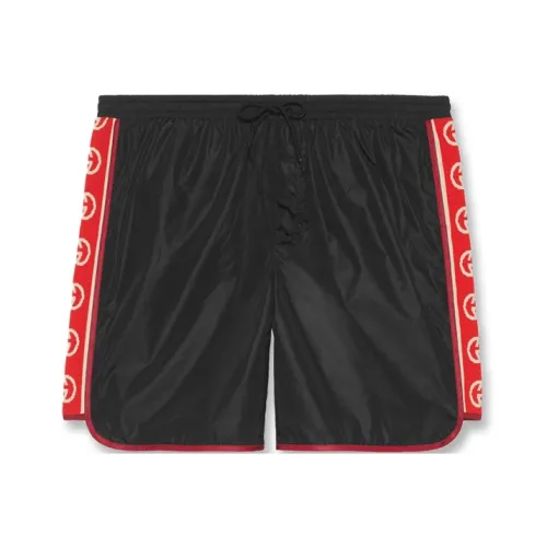 GUCCI Nylon Swim Shorts With Logo Stripe