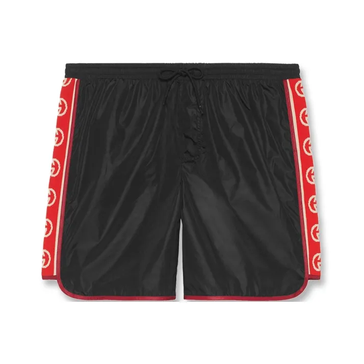 GUCCI Nylon Swim Shorts With Logo Stripe-0