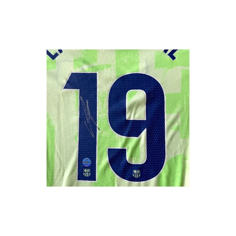 Three For Barcelona Team Jersey EM Certificate, Deluxe Mounting, Outer Frame Approx. 72x98cm Unisex-3