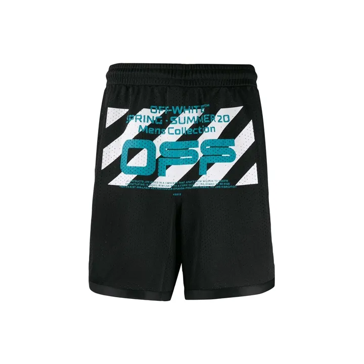 OFF WHITE Wavy Line Mesh Shorts-0