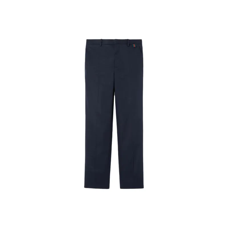 GUCCI Web Detailed Twill Trousers-0