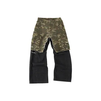 8FF Jeans Unisex Distressed Camouflage