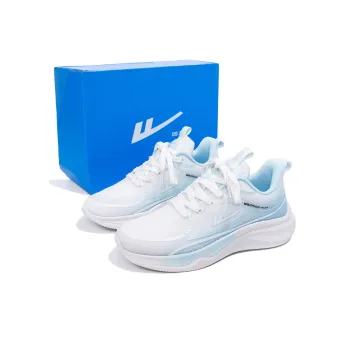 Warrior Cushioning Rebound Abrasion Resistant Low Top Casual Training Running Shoes Unisex White Moon