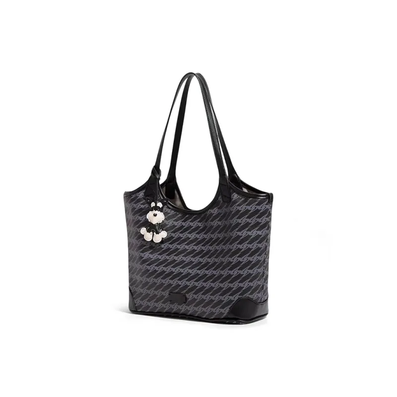 CLEVER& KETCH Microfiber Synthetic Leather Shoulder Bag Women's Black-1