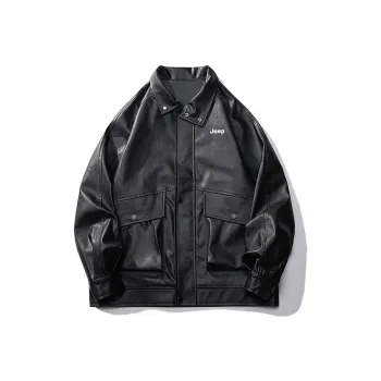 Jeep Black Knight Series Leather Jacket Unisex