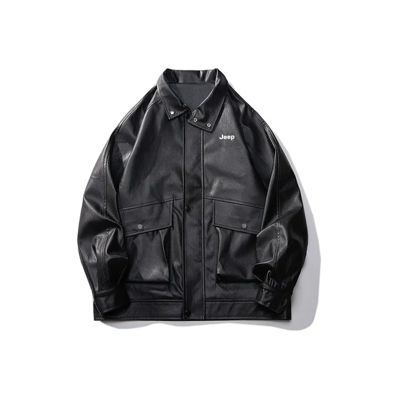 Jeep Black Knight Series Leather Jacket Unisex-0