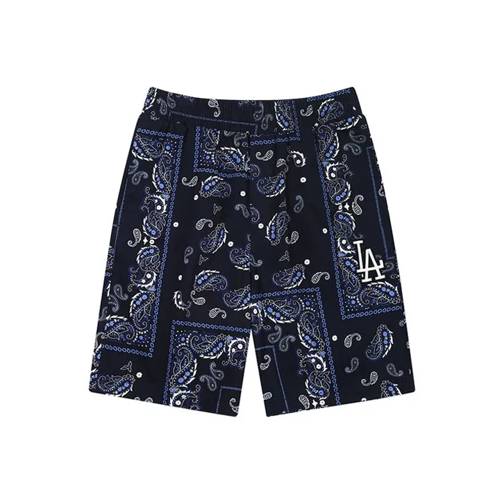 MLB Cashew Flower Casual Shorts Unisex Navy Blue-0