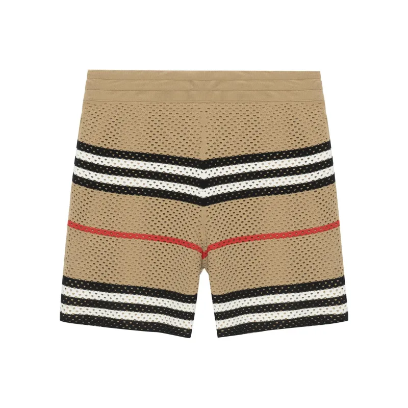 Burberry Icon Stripe Pointelle Knit Shorts-0