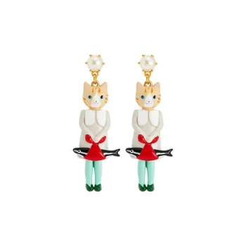 LES NEREIDES Gold Plated Earrings Women's Yellow