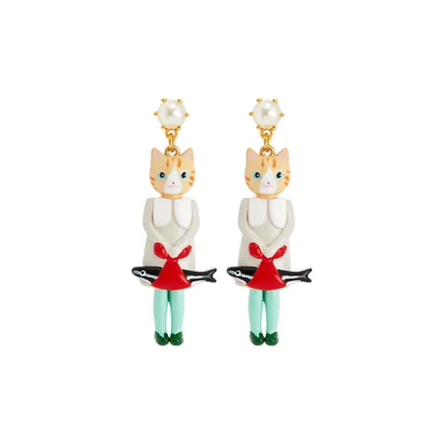 LES NEREIDES Gold Plated Earrings Women's Yellow