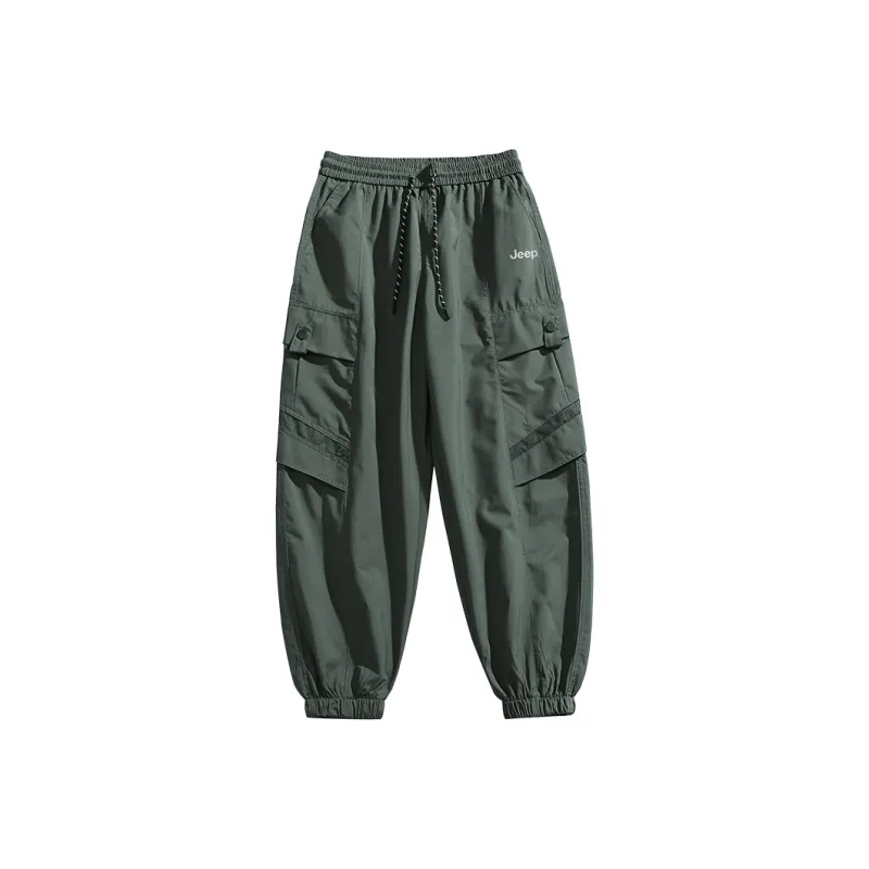 Jeep Elastic Cuff Loose Fit Workwear Sweatpants Casual Windbreaker Pants Unisex-7