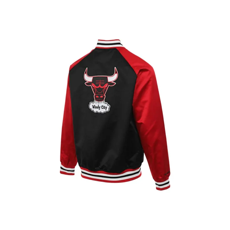 Mitchell & Ness x NBA Chicago Bulls Baseball Jacket Unisex Red/Black Color-1