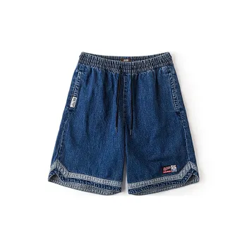 Lee Little Liu Duck Co branded Model Denim Shorts Unisex Medium Blue