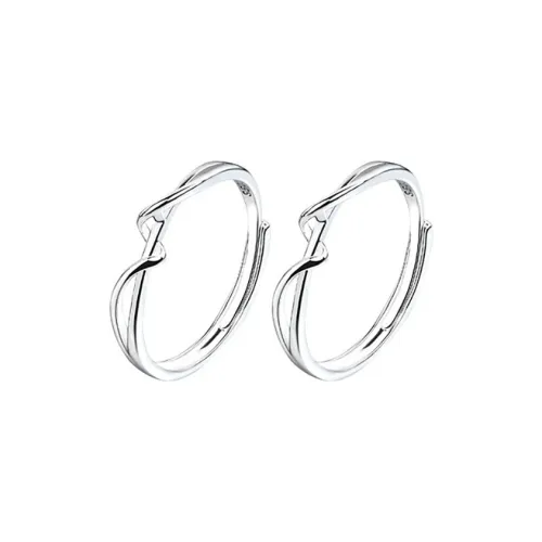 FANCI S925 Silver Ring Pair Unisex