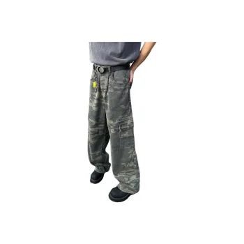 COMOWA Jeans Unisex Green Camouflage Color