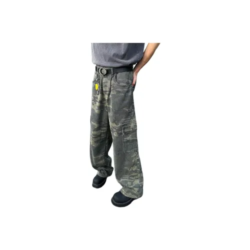 COMOWA Jeans Unisex Green Camouflage Color