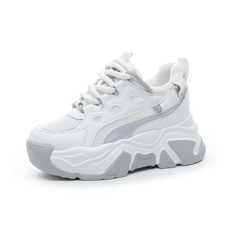 CHOVO Breathable Lightweight Height Increasing Low Top Chunky Sneakers Women's-5