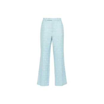 CASABLANCA Logo windowpane Straight Trousers