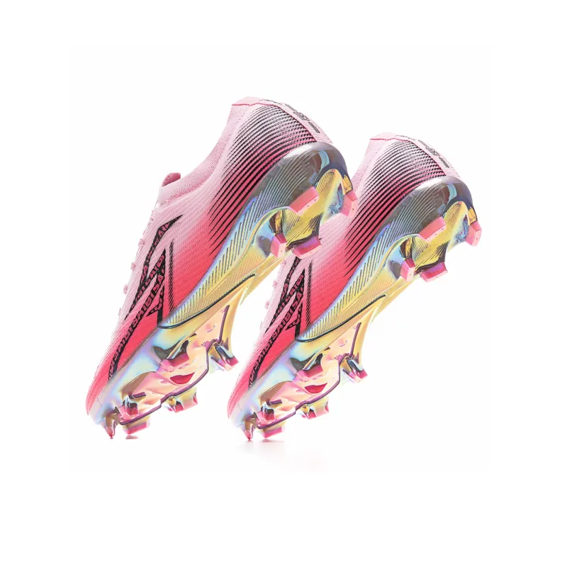 Saibi AG Rubber Short Studs Soft Ground Cushioning, Slip Resistant, And Abrasion Resistant Soccer Shoes Unisex Pink-4