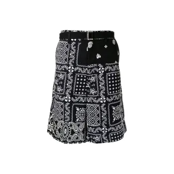 Sacai Bandana Print Belted Shorts