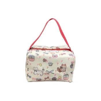ALOENEY PU Makeup Bag Women's Red