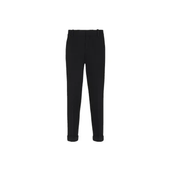 BALMAIN Crepe Straight Cut Trousers