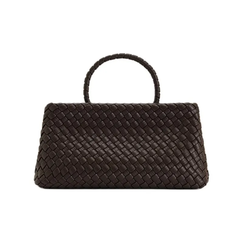 JW PEI Artificial Leather Handbag Medium Size Women's Black/Dark Brown-7