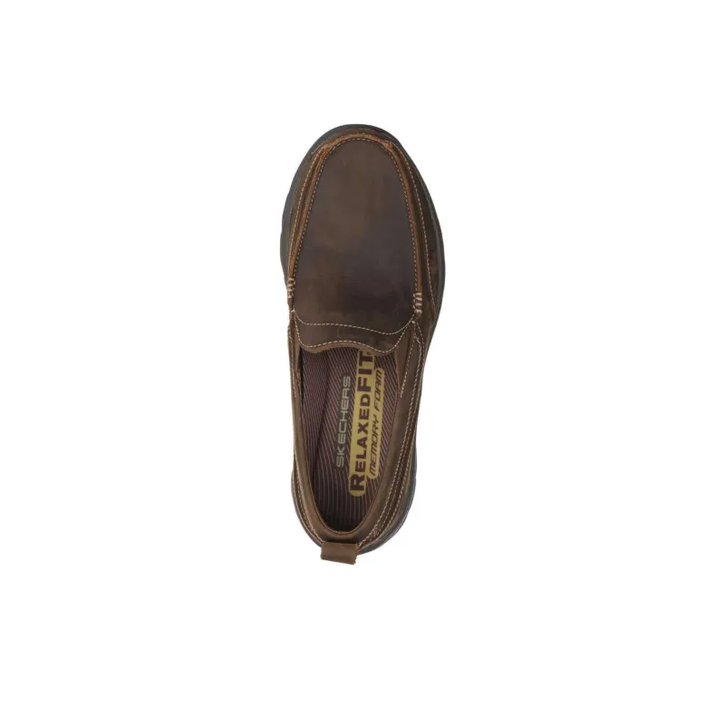 Skechers Relaxed Fit Low Top Casual Shoes Men's Brown-3
