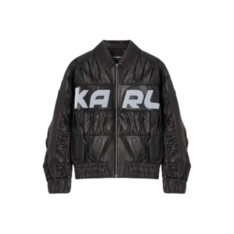 KARL LAGERFELD FW24 Leather Jacket Men's Black-0