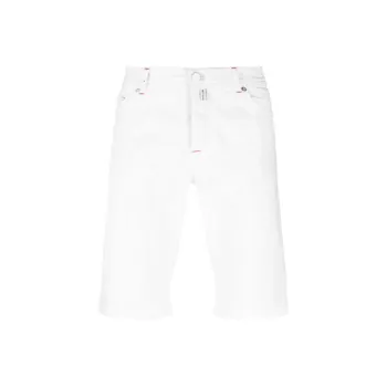 KITON Logo patch Denim Shorts